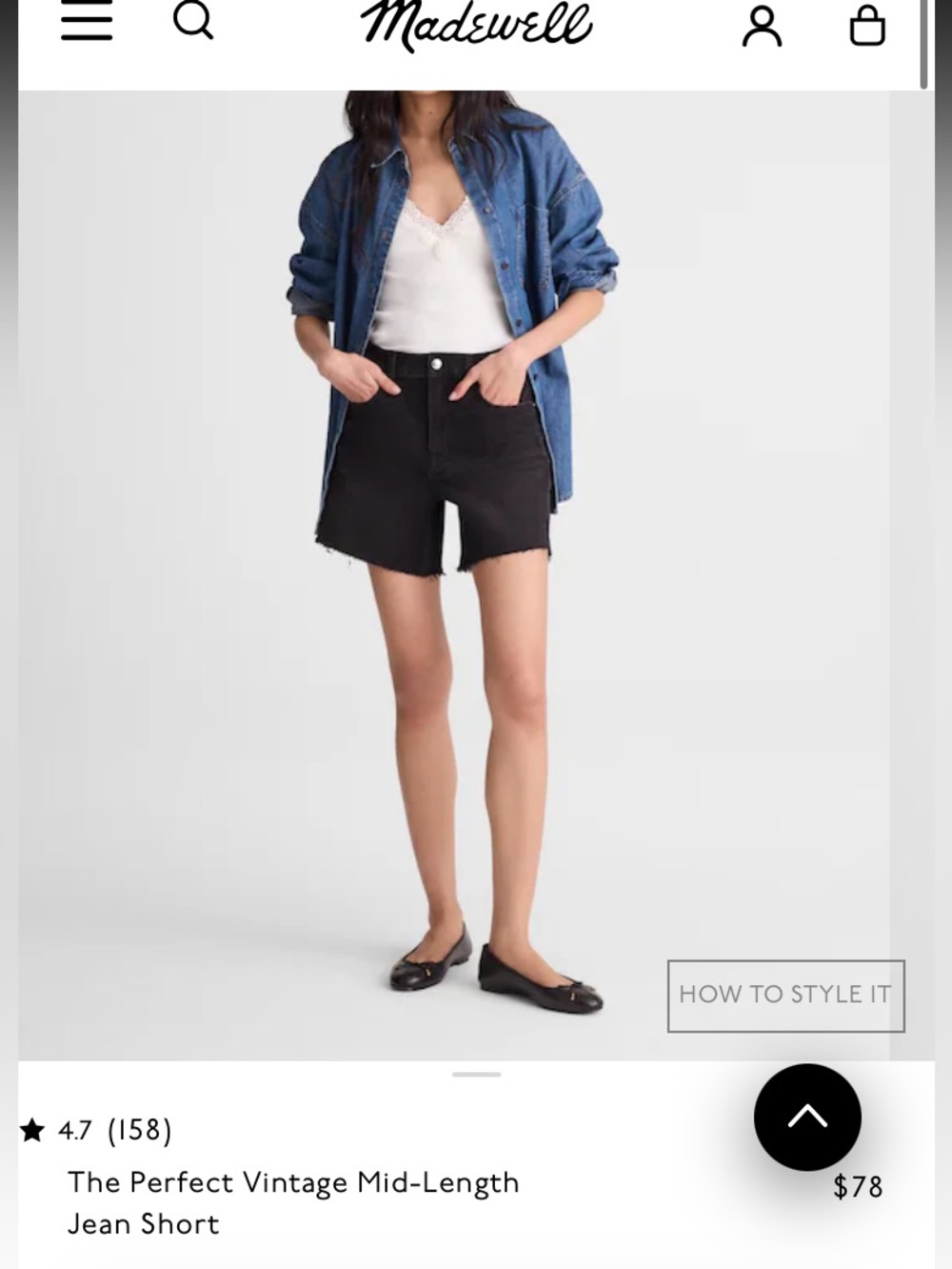 Madewell - The Perfect Mid-Length Jean Short - women’s 31
